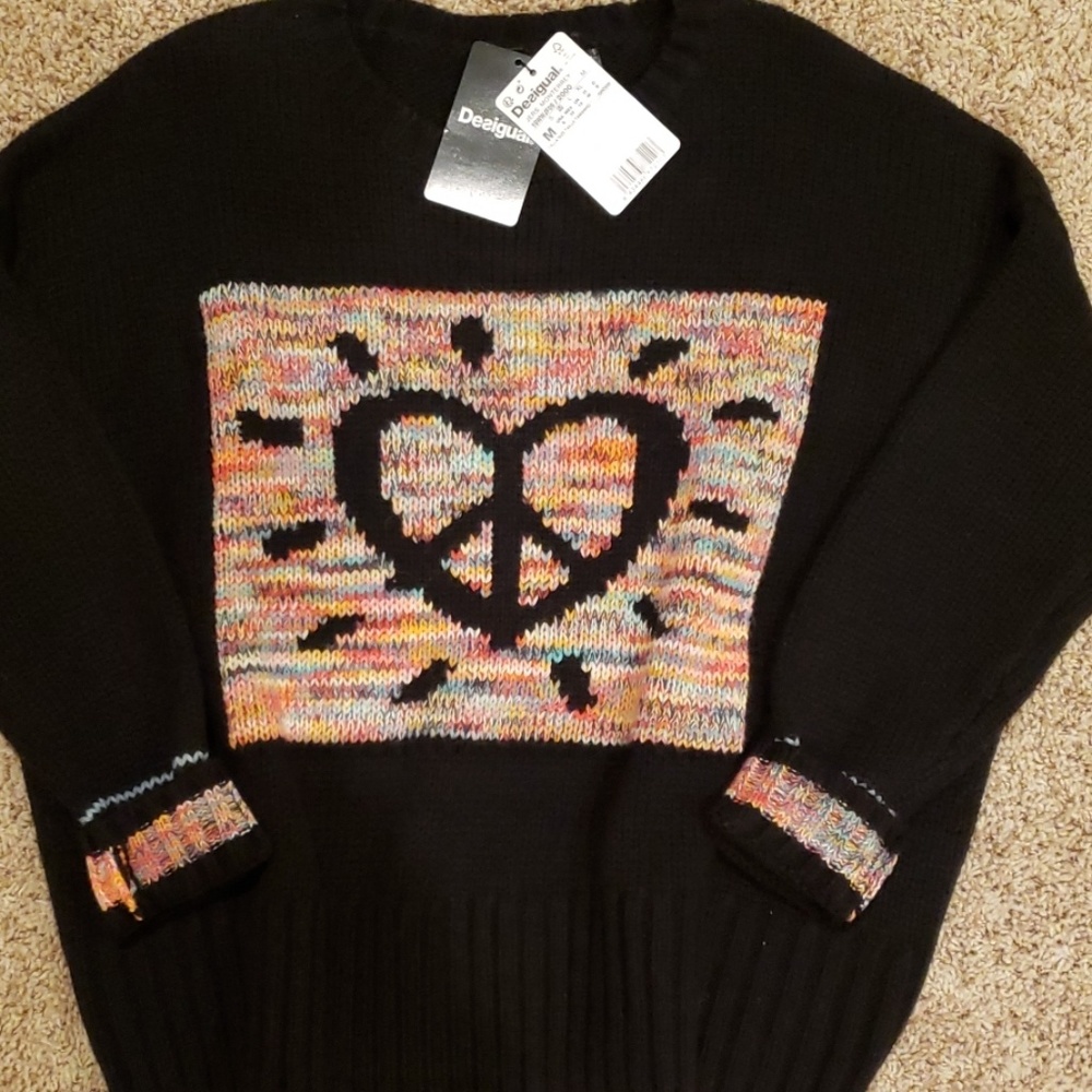 Peace Love Desigual Womens Sweater